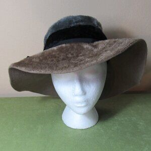 Vintage Lecie Faux Fur Brim Hat Size M Made in Italy